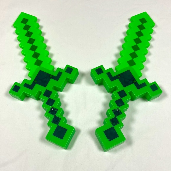 Light up green pixel swords - Picture 1 of 2